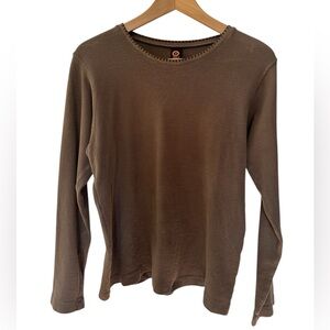 OJAI thermal brown long sleeve top
